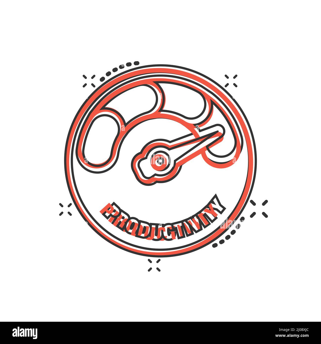 Productivity icon in comic style. Process strategy cartoon vector ...