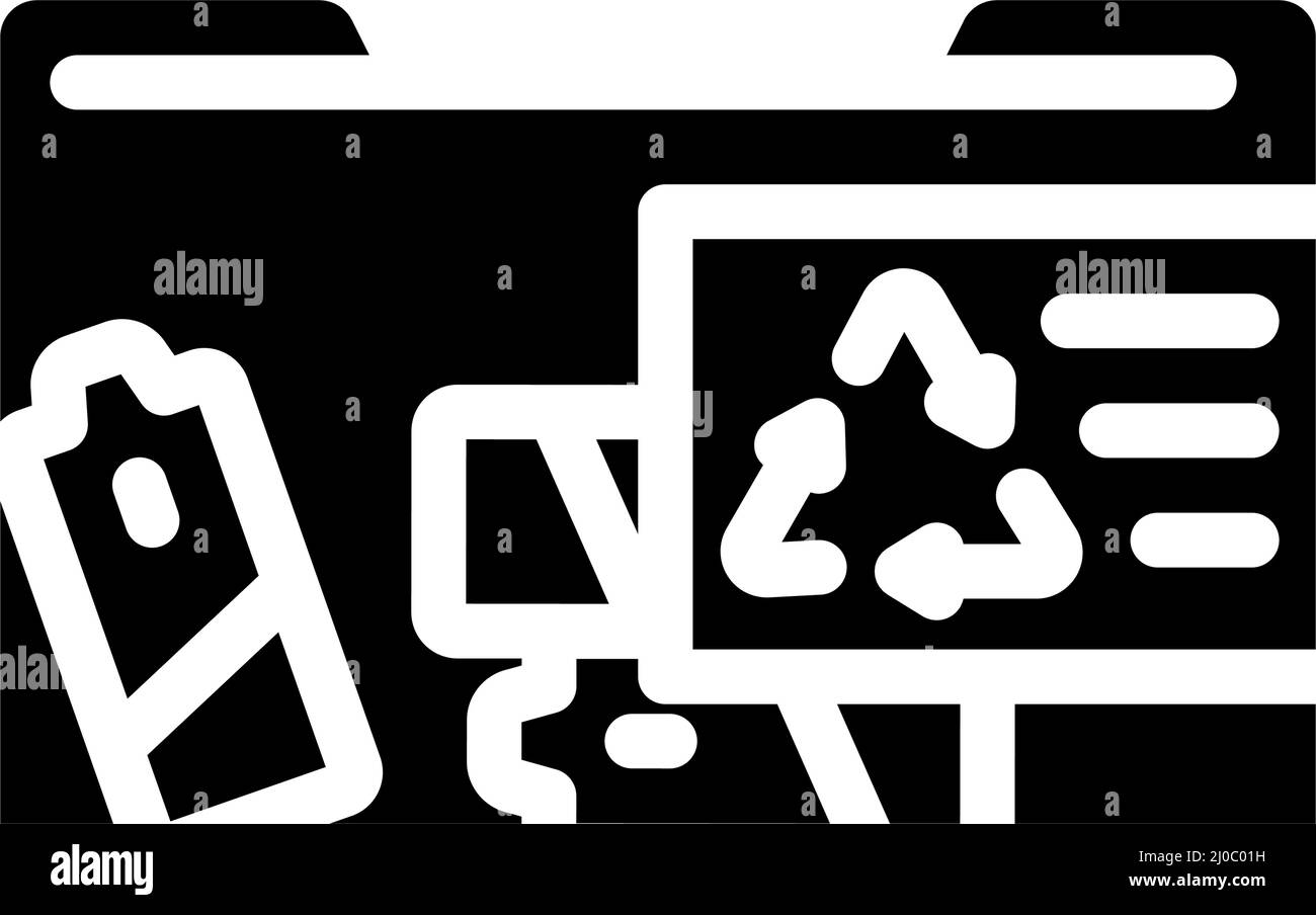 container with batteries glyph icon vector illustration Stock Vector ...