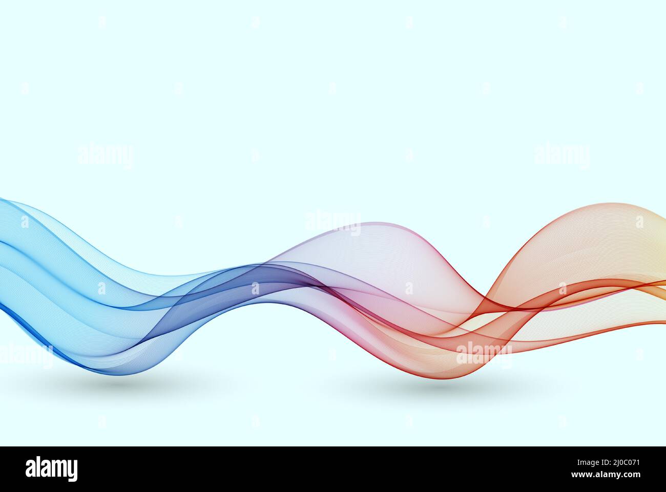 Abstract element from colored smooth lines, transparent wave. Stock Vector
