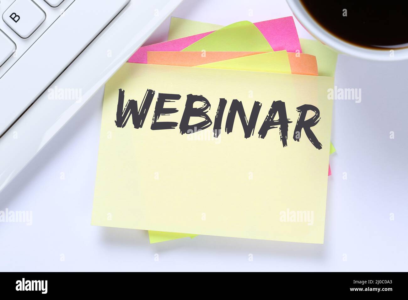 Webinar online training internet seminar course workshop learn education Stock Photo