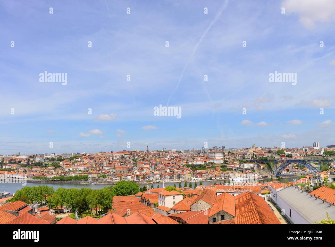 View of Porto Ribeira and Douro river in Porto, Portugal Stock Photo