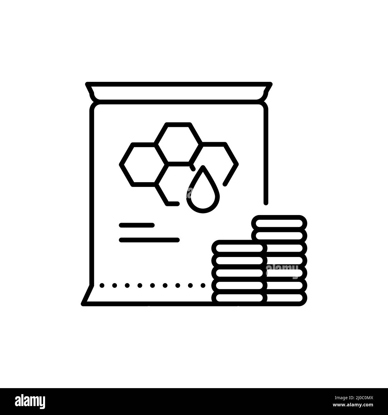 Wax discs bees extra color line icon. Pictogram for web page Stock Vector