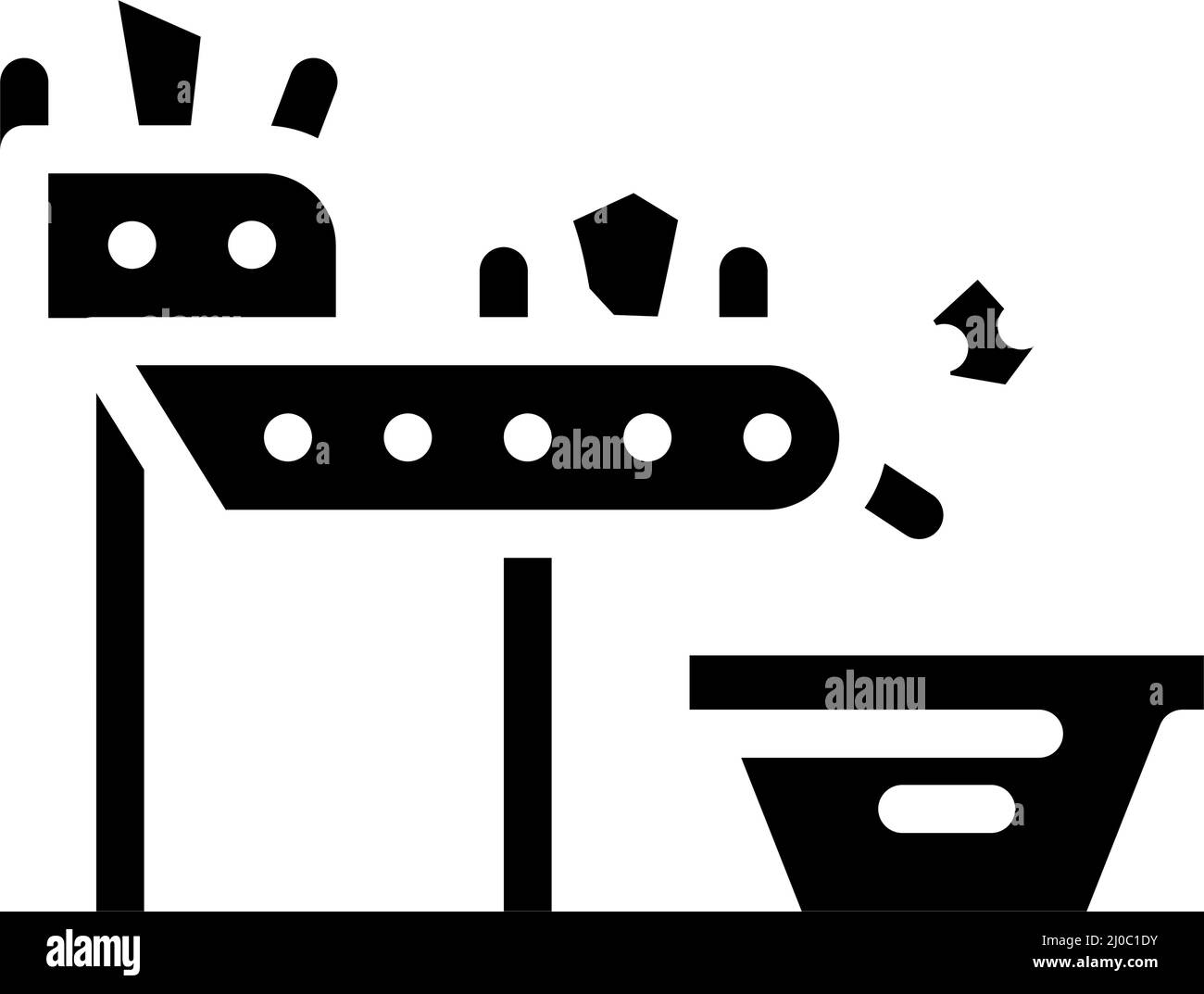 conveyor trash glyph icon vector illustration Stock Vector Image & Art ...