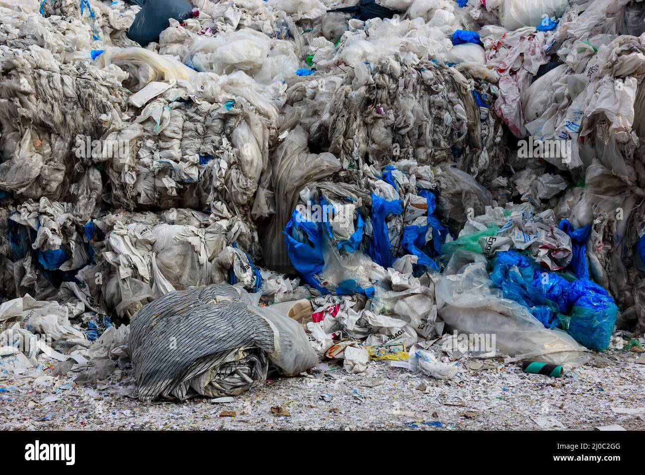 Plastikmüll, Plastikfolien, Kunststofffolien zum Recycling / Plastic waste, plastic films