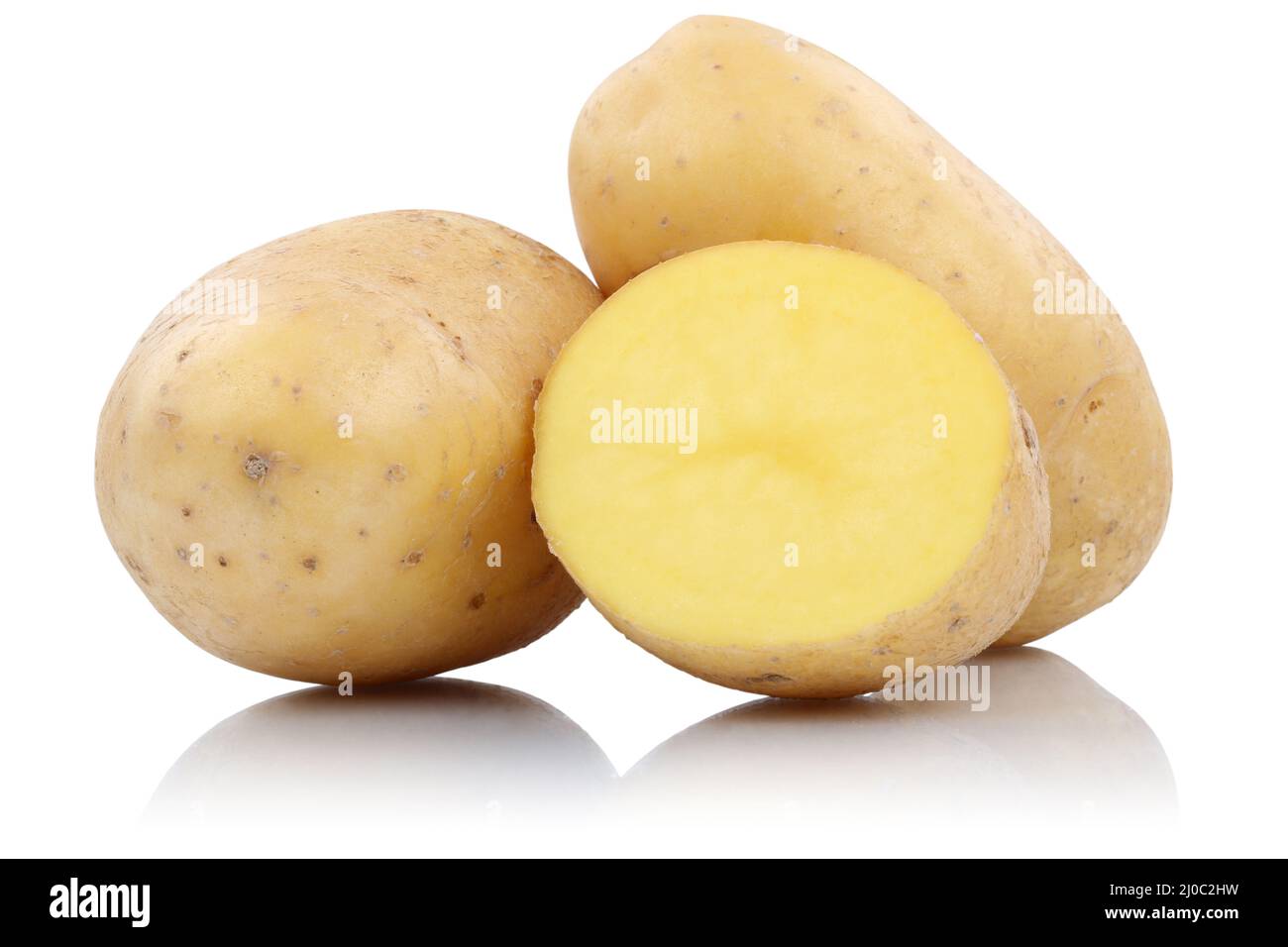 Potatoes fresh vegetables exempted isolated Stock Photo