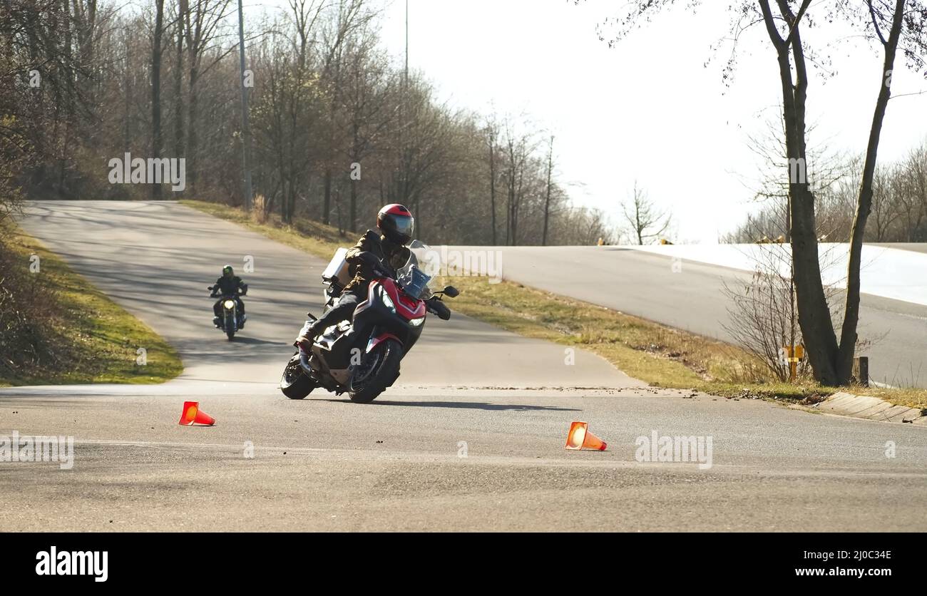 ADAC driving safety training aquaplaning on a practice area Stock Photo ...