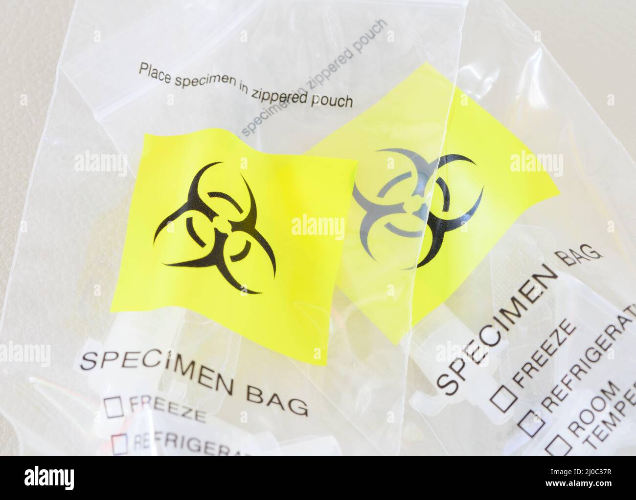 Biohazard specimen plastic bag Stock Photo Alamy