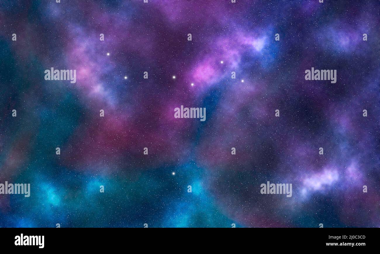 Columba star constellation, Night sky, Cluster of stars, Deep space, Dove constellation Stock Photo