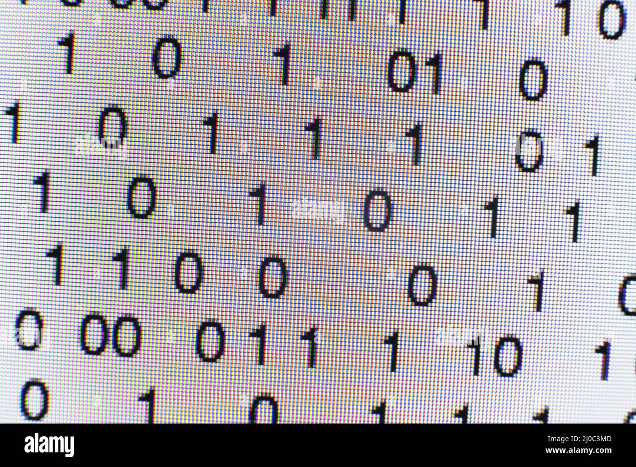 Binary code on a computer screen Stock Photo - Alamy