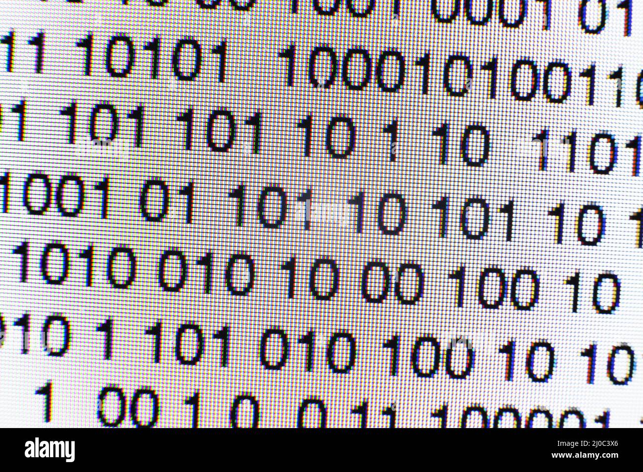 Binary code on a computer screen Stock Photo - Alamy