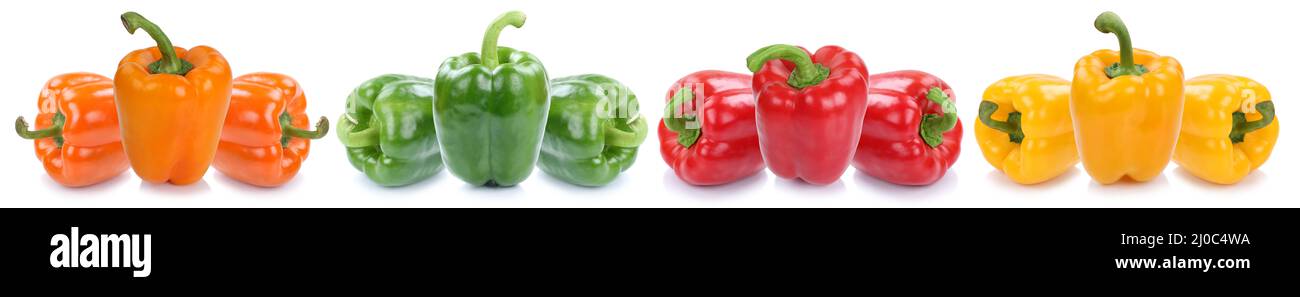 Bell peppers peppers colorful vegetables food exempted isolated Stock Photo