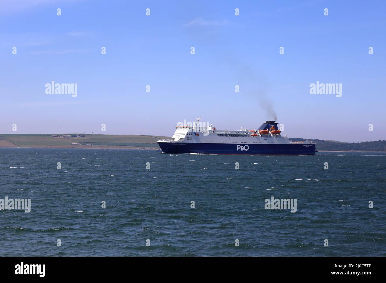 P and O Ferry European Highlander arriving at Cairn Ryan, Scotland. Stock Photo