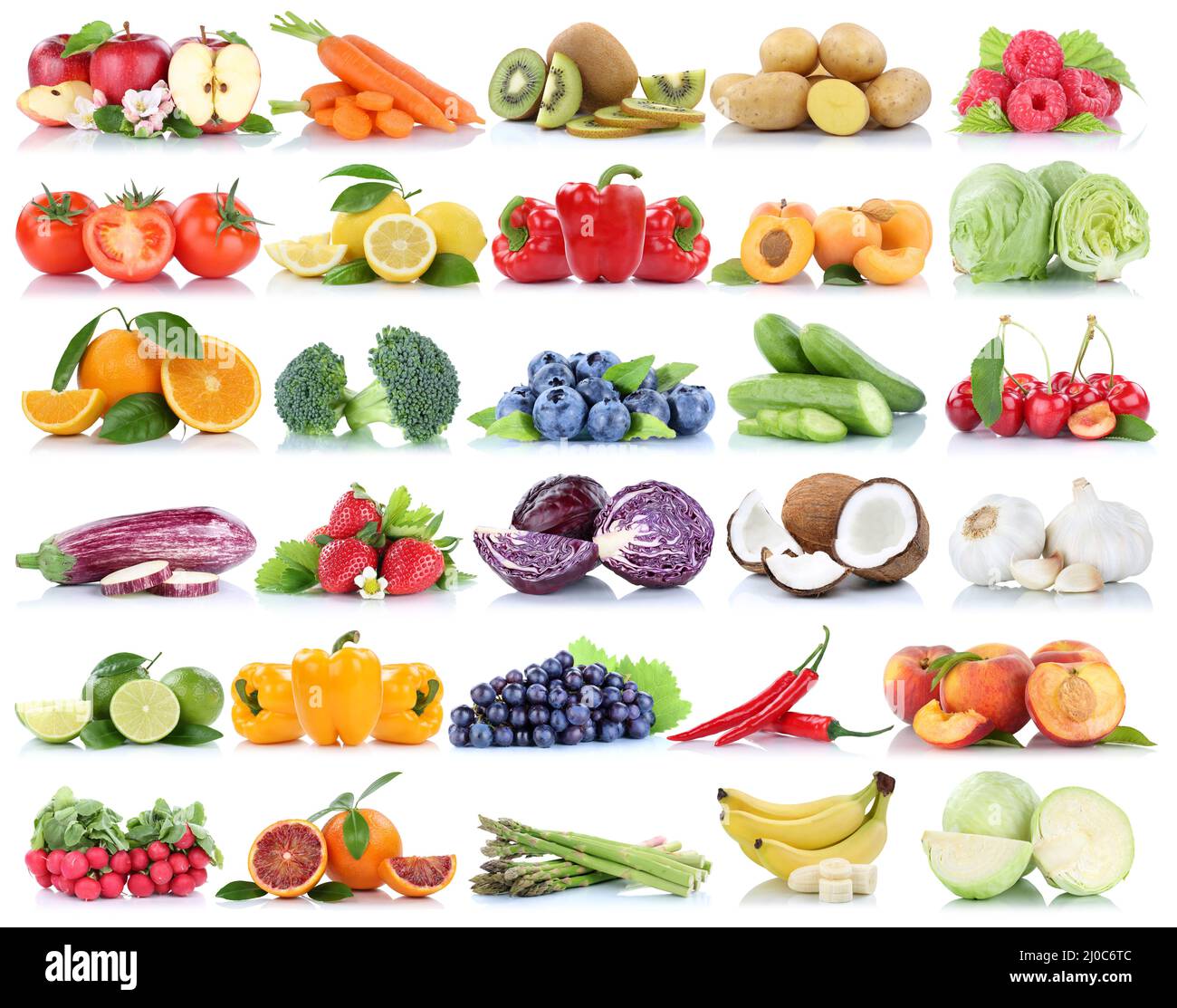 Fruit and vegetables fruits collection apple tomatoes orange grapes