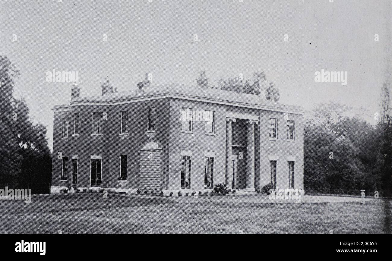Sir Hiram Stevens Maxim's Home at Baldwyn's Park, Bexley, England. Black and white photograph circa 1890s Stock Photo