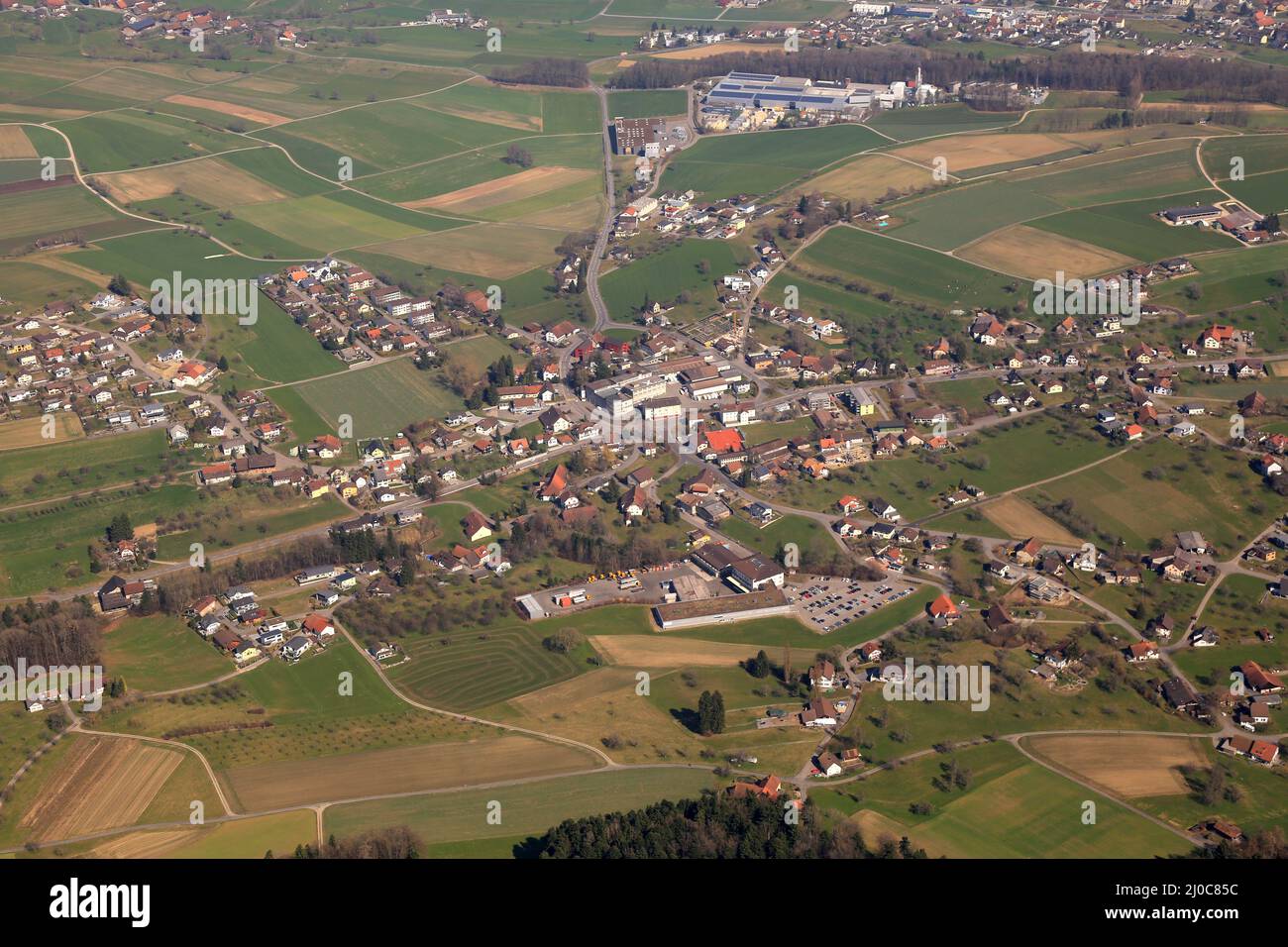 DÃ¼rrenÃ¤sch canton Aargau Switzerland municipality aerial photo Stock Photo