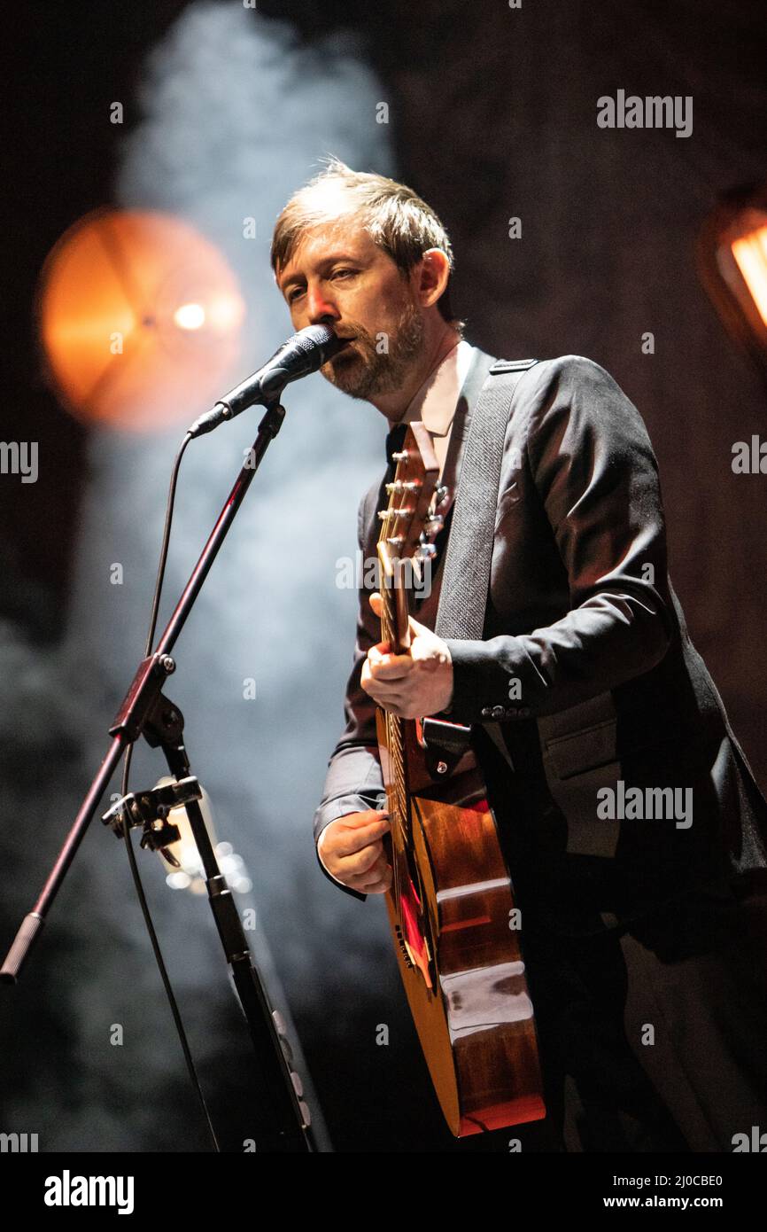 Milan Italy. 17 March 2022. The North Ireland band THE DIVINE COMEDY performs live on stage at Teatro della Triennale during their 'European Tour 2022'. Stock Photo