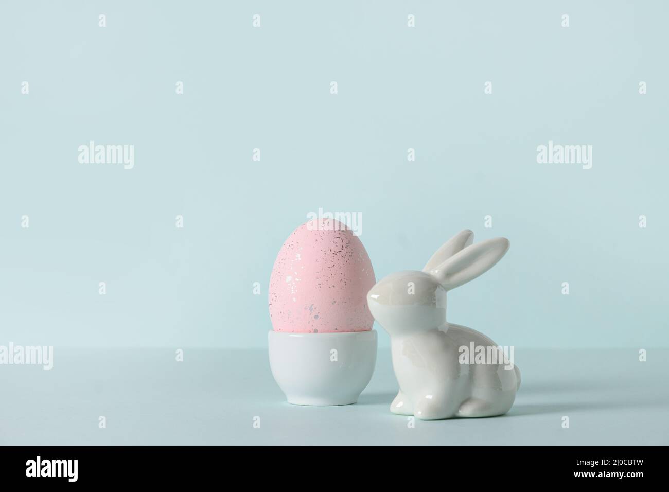 701091 Rabbit with Glasses 20cm Modern Easter Figurine From White-Glazed Earthenware 