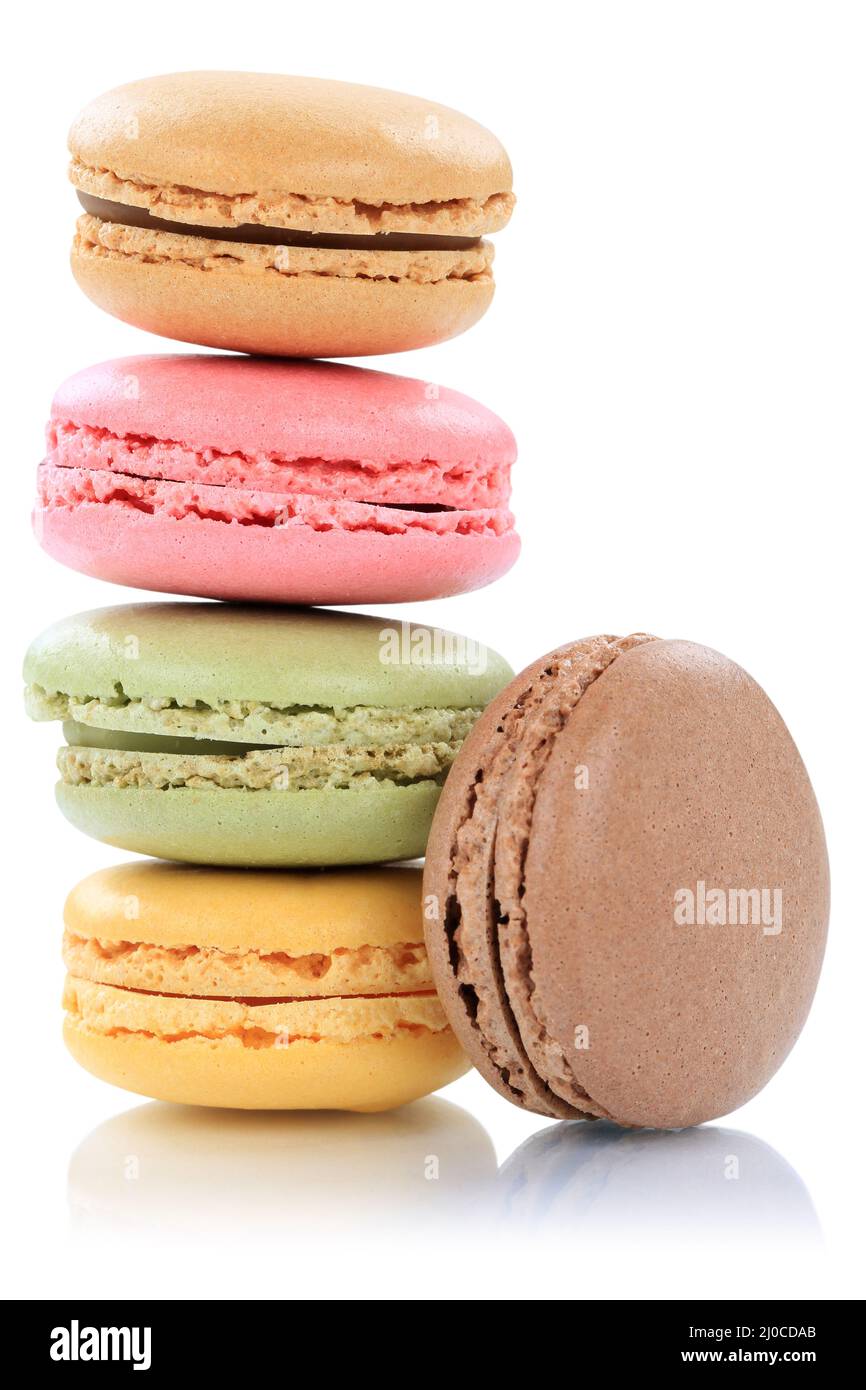 Macarons macaroons stack from France clippings Stock Photo