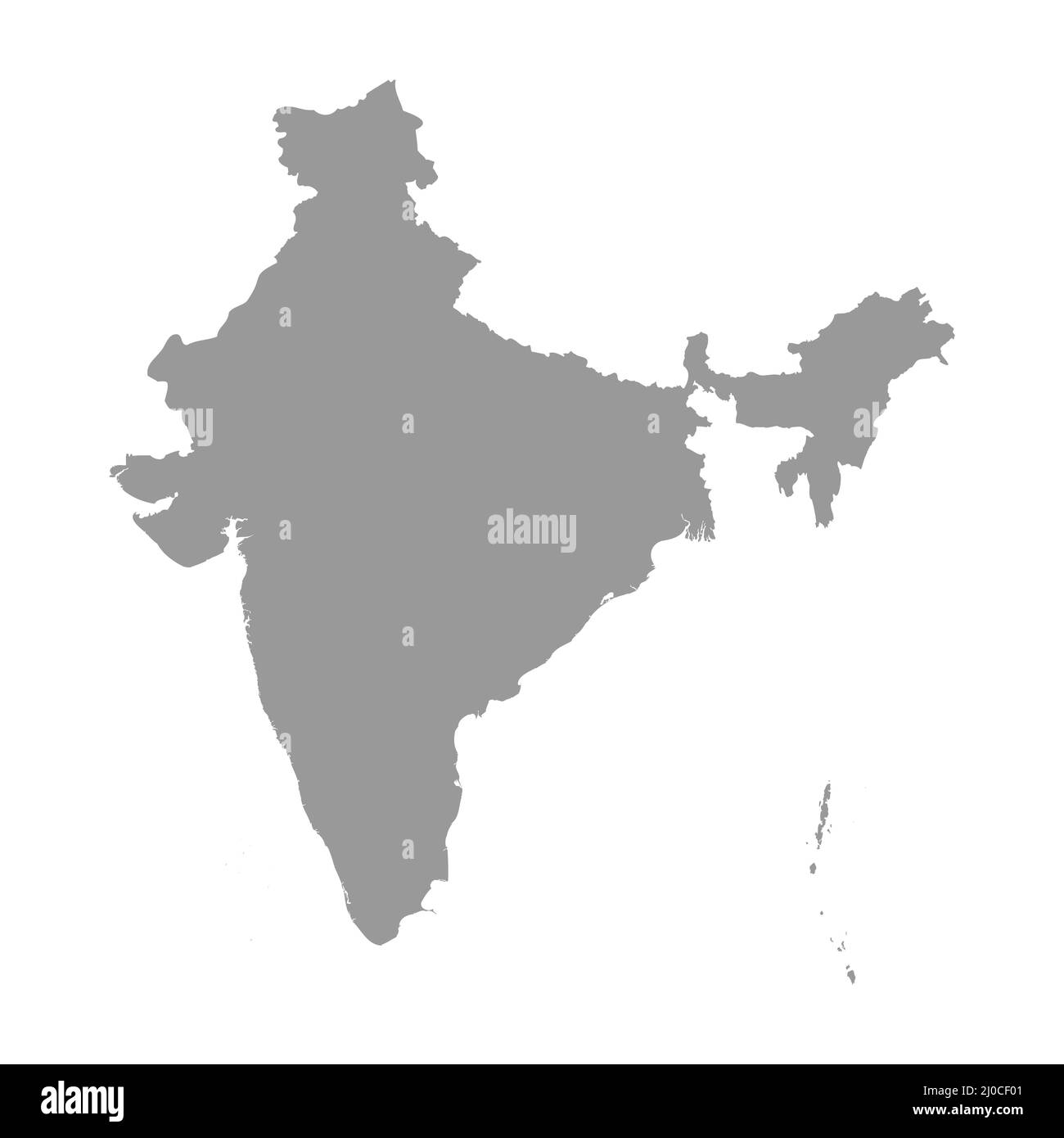 India vector country map silhouette Stock Vector
