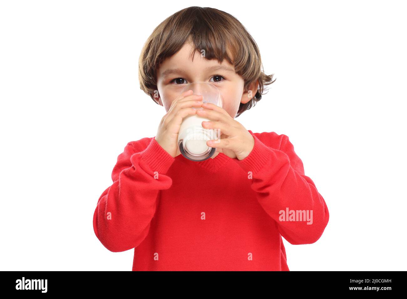 Child drink milk glass healthy food exempted isolated Stock Photo Alamy
