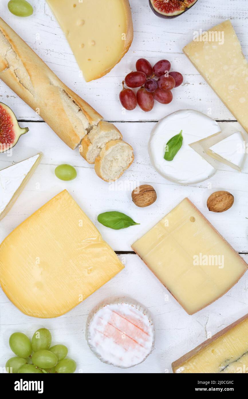 Cheese plate swiss cheese plate bread camembert portrait from above