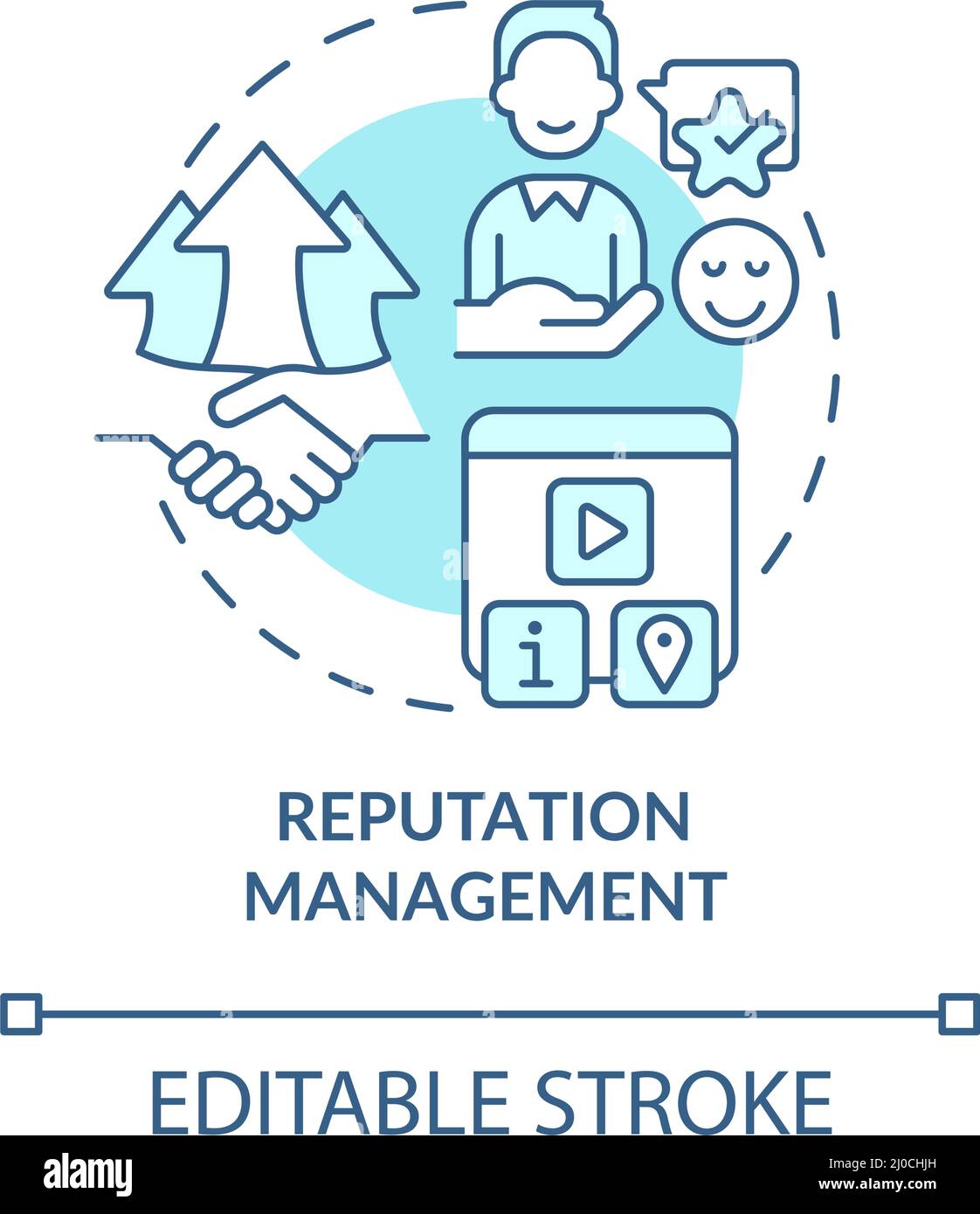 Reputation management turquoise concept icon Stock Vector Image & Art ...