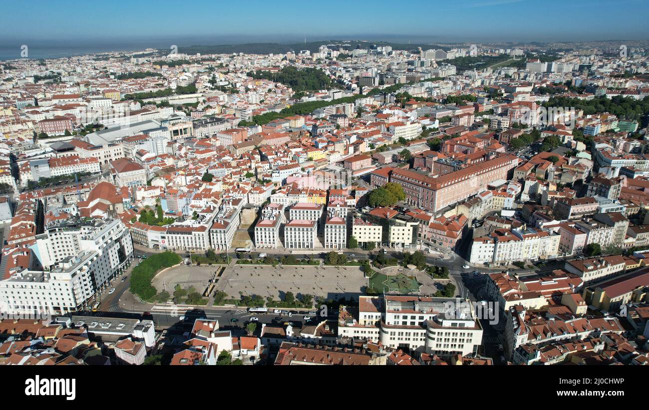 Aerial view of the cityscape of Lisbon city in Portugal Stock Photo Alamy