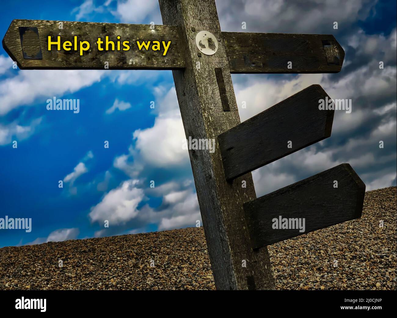 Help this Way Stock Photo