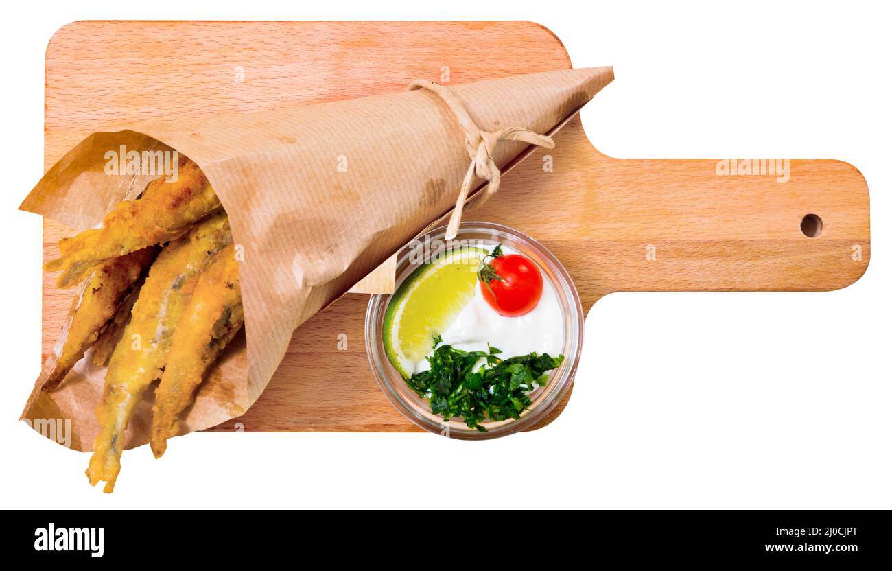 Fish&Chips fried tempura sardines Stock Photo Alamy