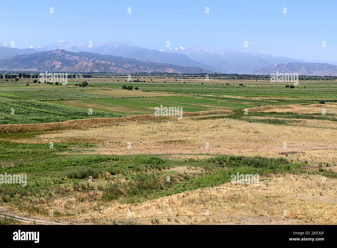Chuy valley and Transili Alatau Range, Kyrgyzstan Stock Photo