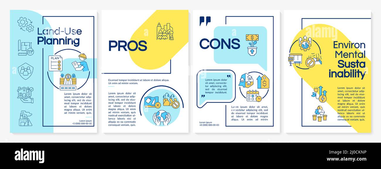 Land use planning process blue and yellow brochure template Stock ...
