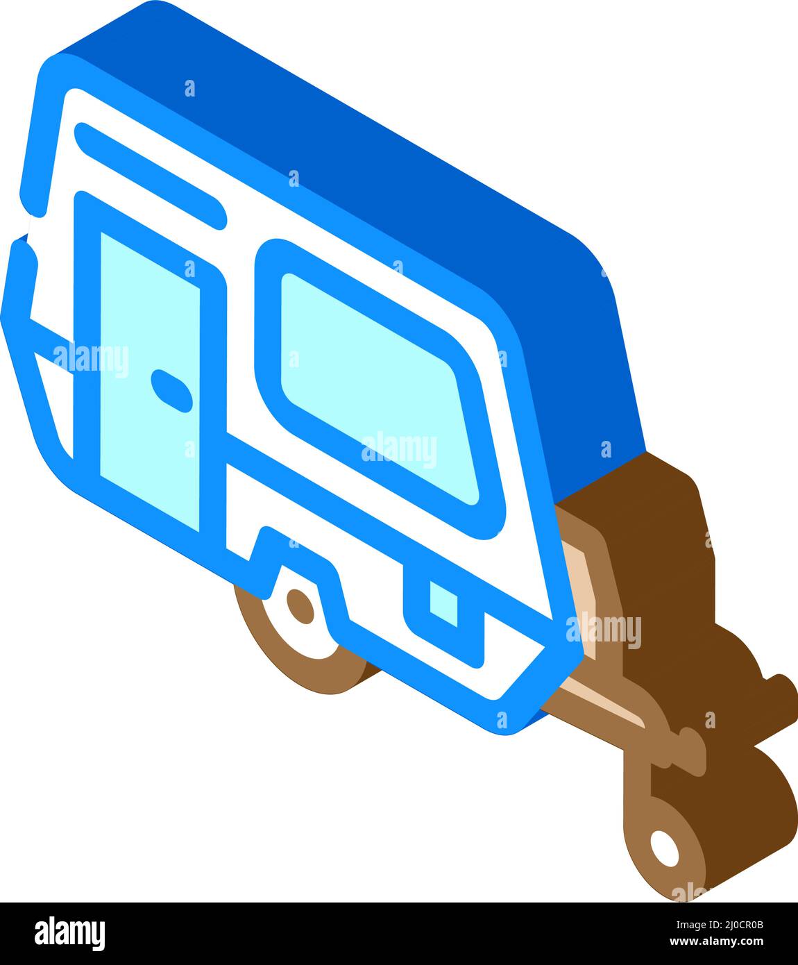 trailer camping isometric icon vector illustration Stock Vector Image ...