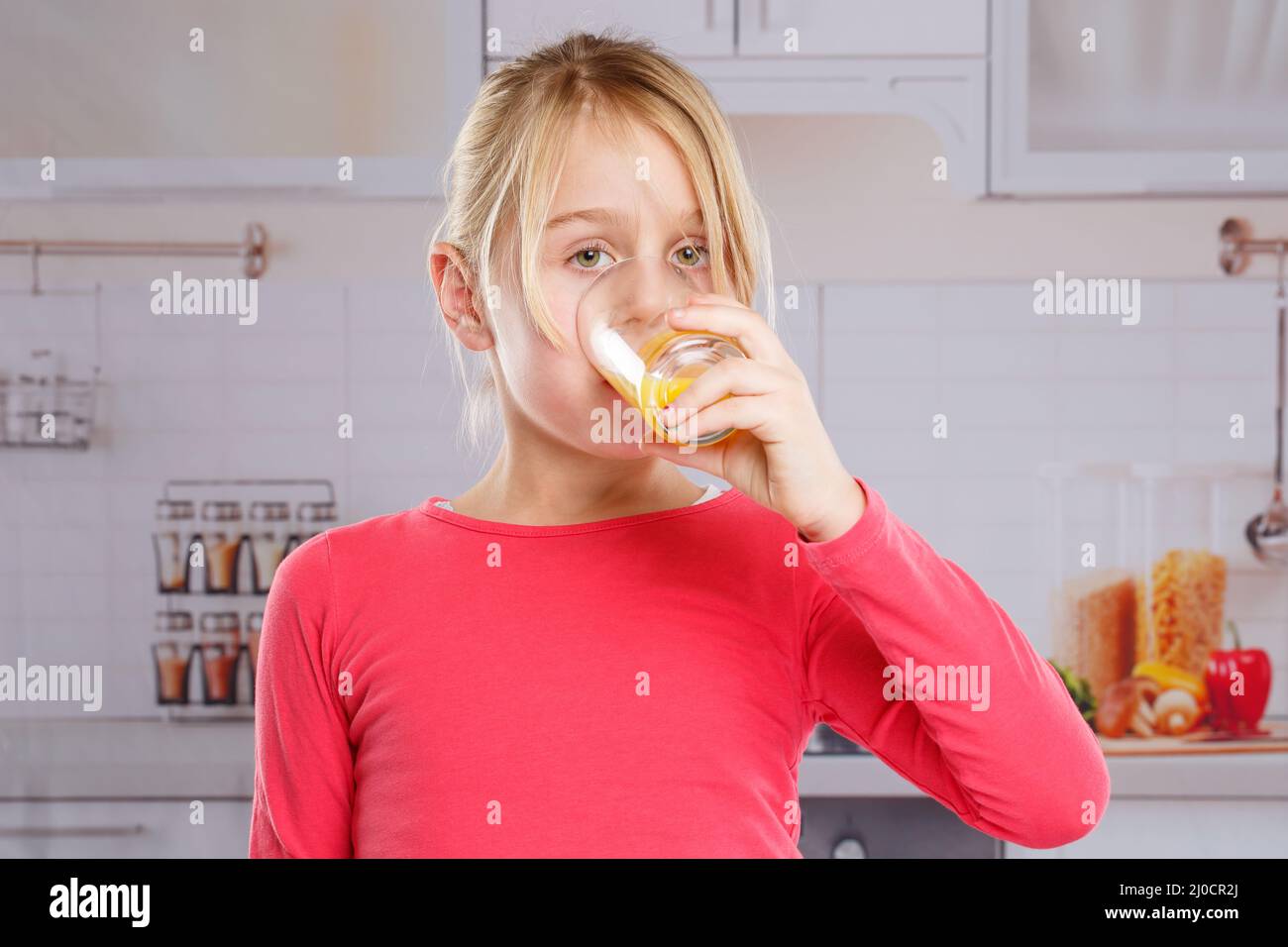Girl drinking orange juice orange juice healthy diet Stock Photo Alamy