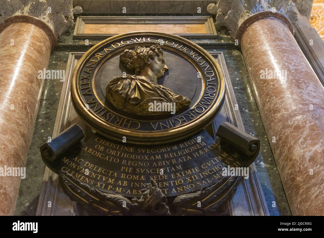 Monument of the Queen Christina Alexandra Svecorv, St. Peter's Basilica, Vatican, Italy Stock Photo