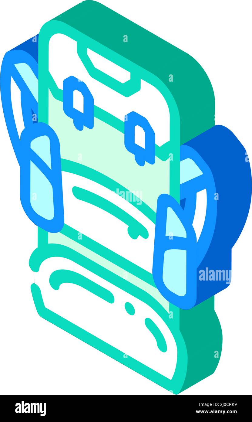 backpack rucksack isometric icon vector illustration Stock Vector Image ...