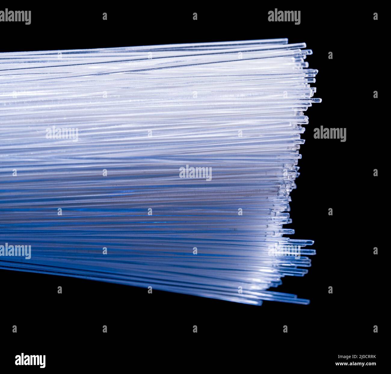 Optical fibers closeup in black back Stock Photo