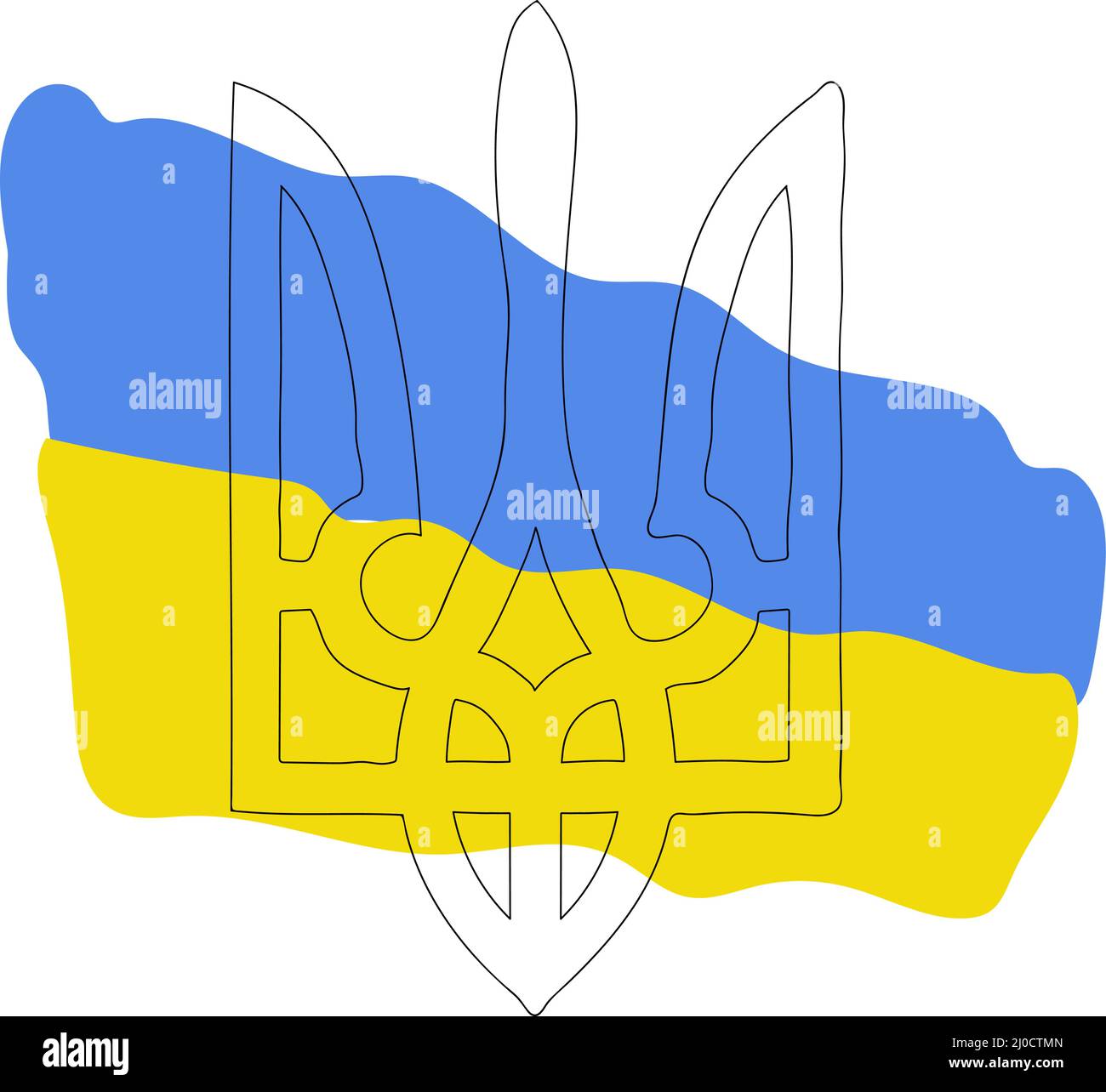 blueyellow flag and trident coat of arms Stock Vector Image & Art Alamy