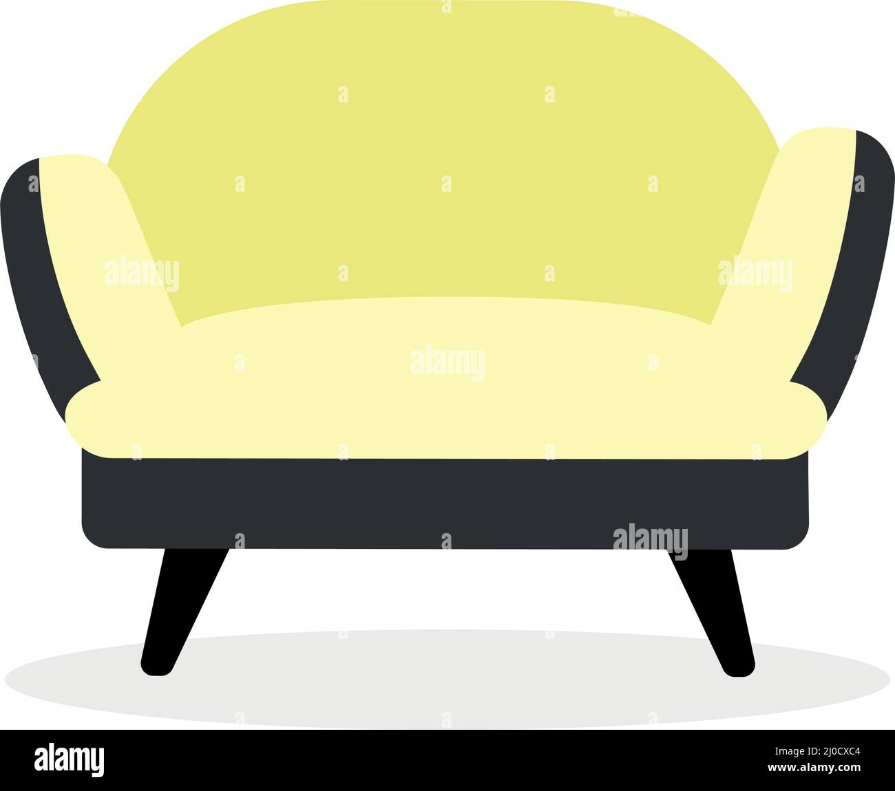 Upholstered armchair semi flat color vector object Stock Vector