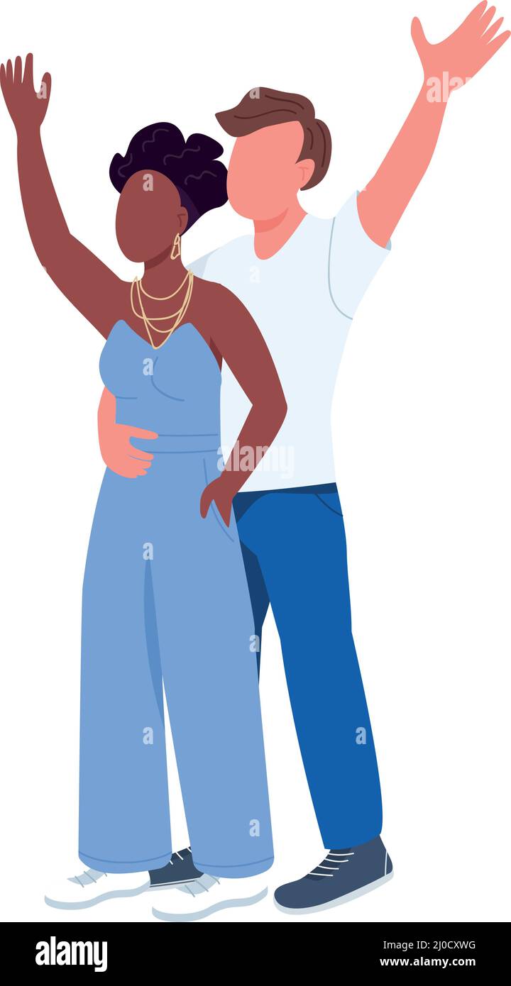 Man embracing woman semi flat color vector characters Stock Vector ...