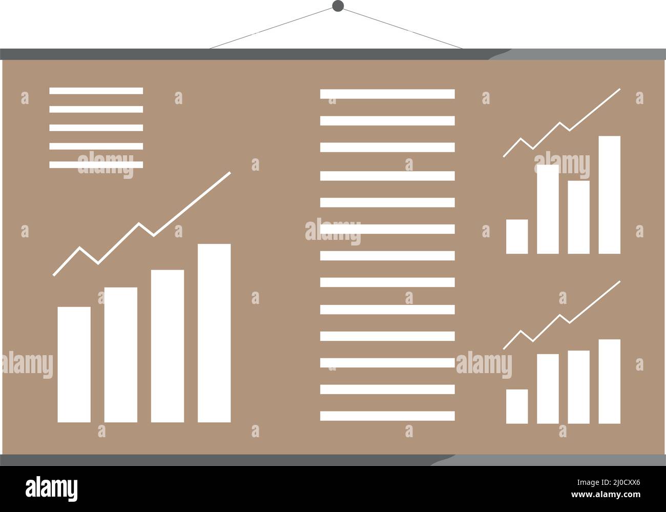 Poster with performance graphs semi flat color vector object Stock Vector