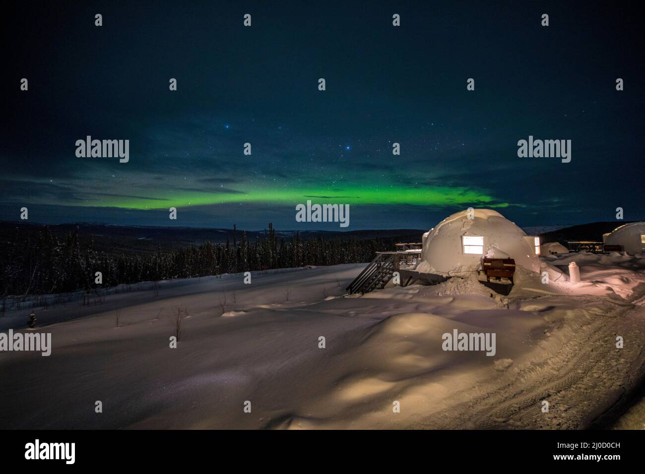 Northern Lights, Aurora, Borealis Basecamp, Fairbanks, Alaska Stock