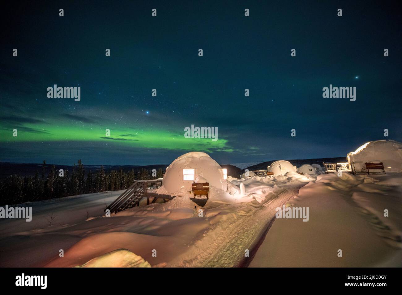 Northern Lights, Aurora, Borealis Basecamp, Fairbanks, Alaska Stock