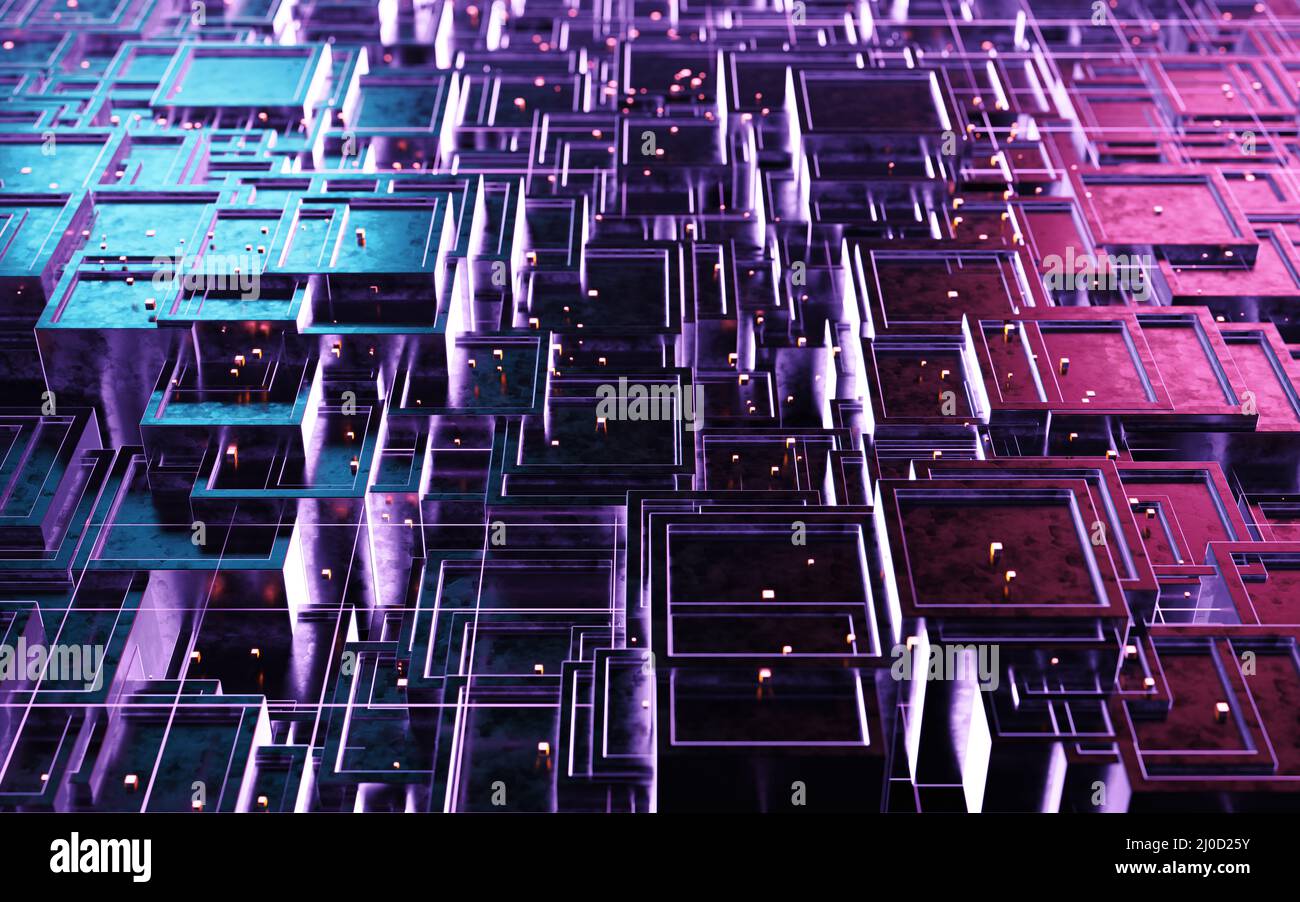 Metallic cube circuit board hi-res stock photography and images - Alamy