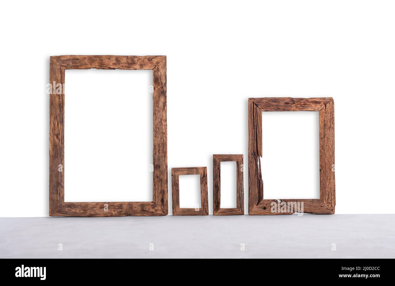 Wooden Frame. Rustic wood frame isolated on the white background with ...
