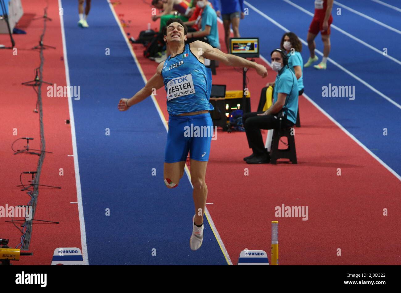 Belgrade, Serbia. 18th Mar, 2022. Dario Tester of Italy Long Jump