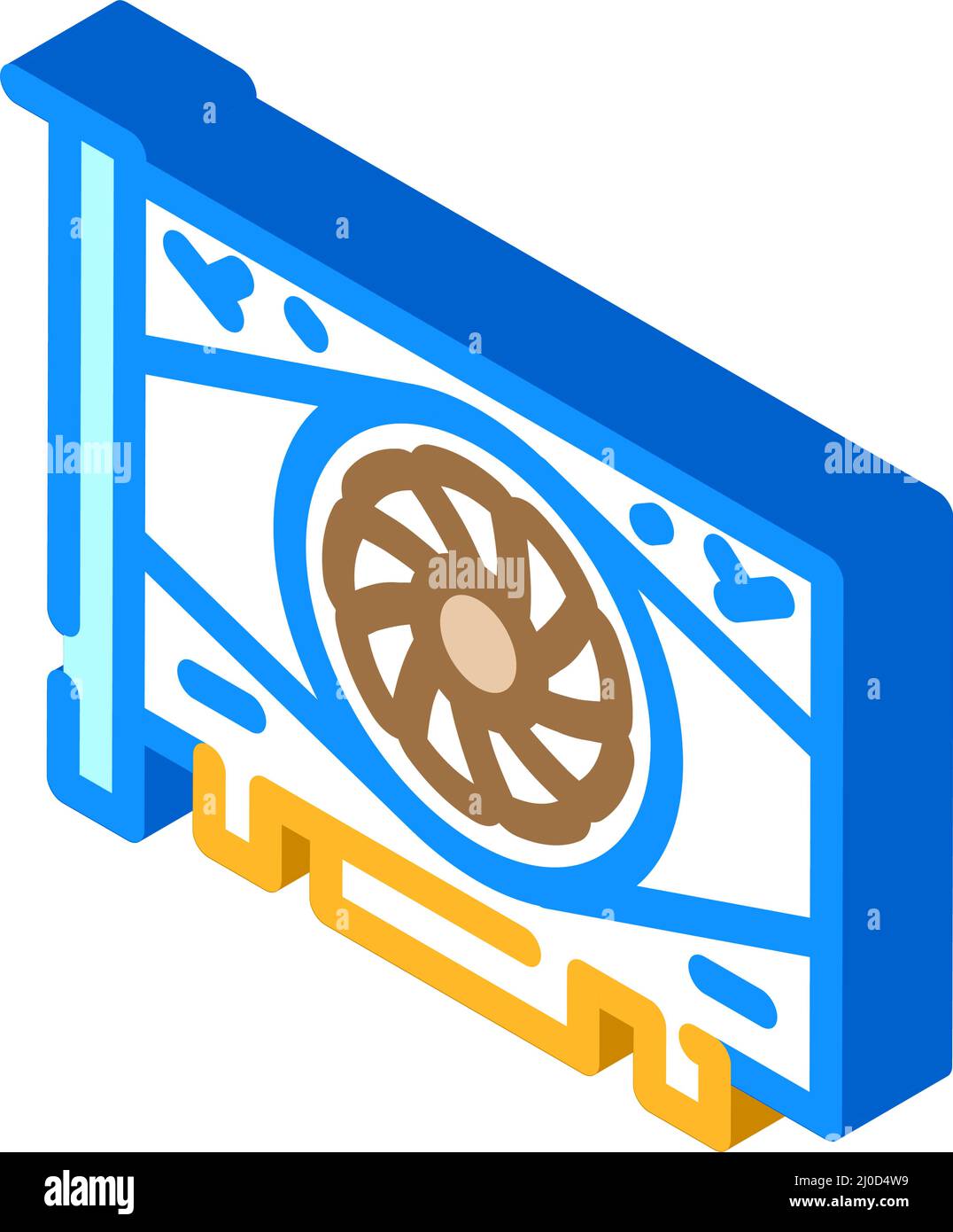 video card computer isometric icon vector illustration Stock Vector