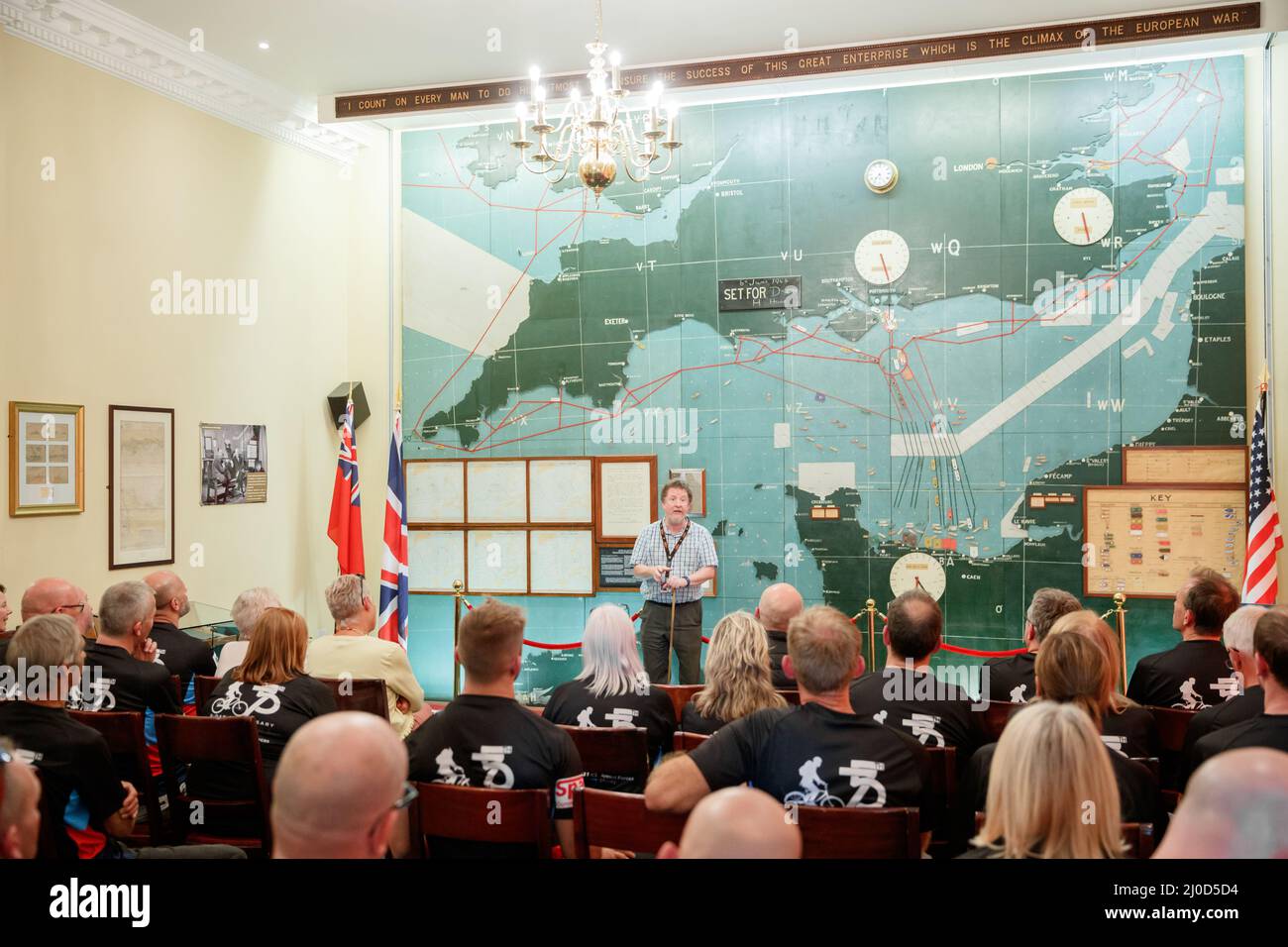 World War 2 D-Day map room in Southwick House, UK Stock Photo