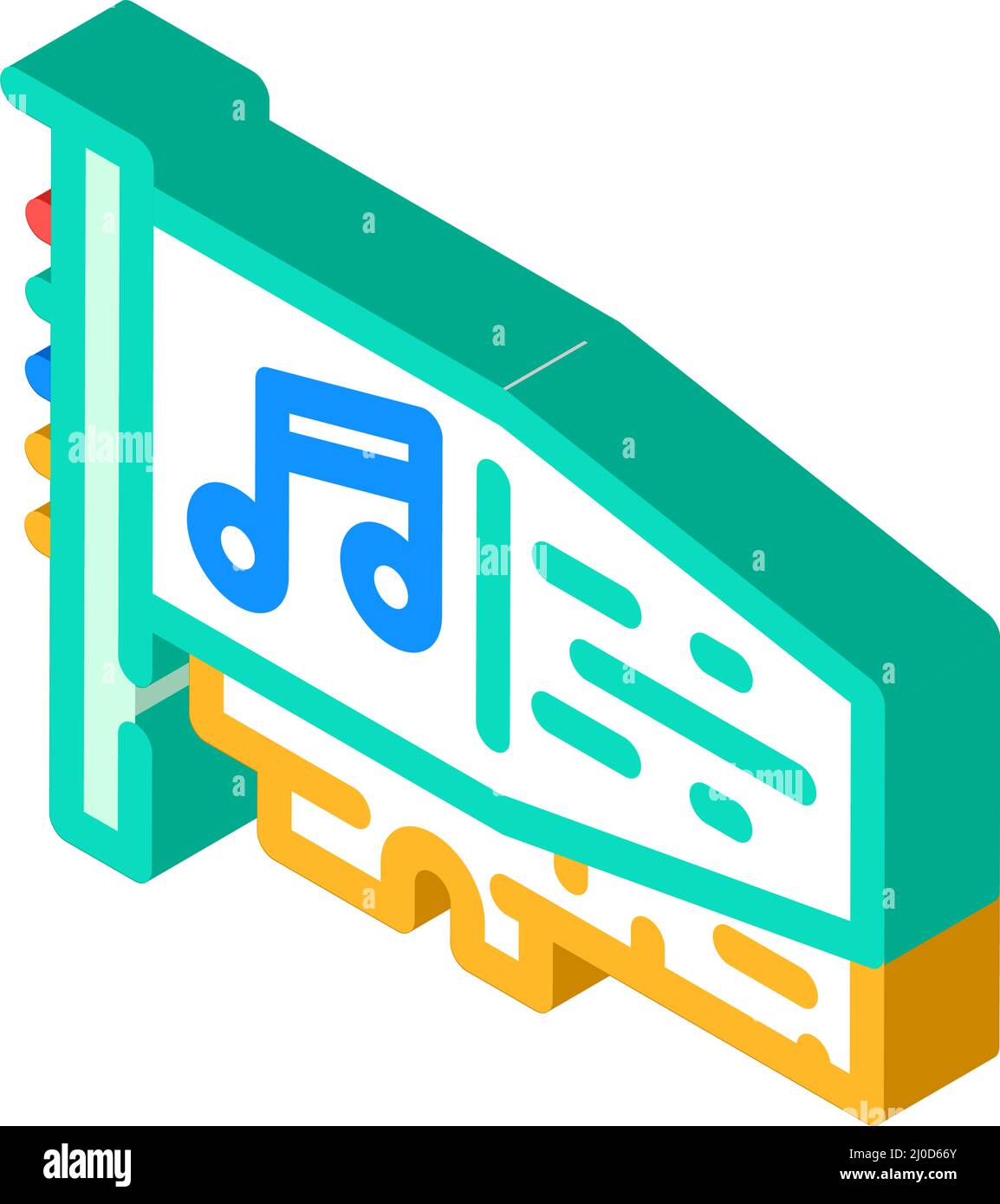 sound card isometric icon vector illustration Stock Vector