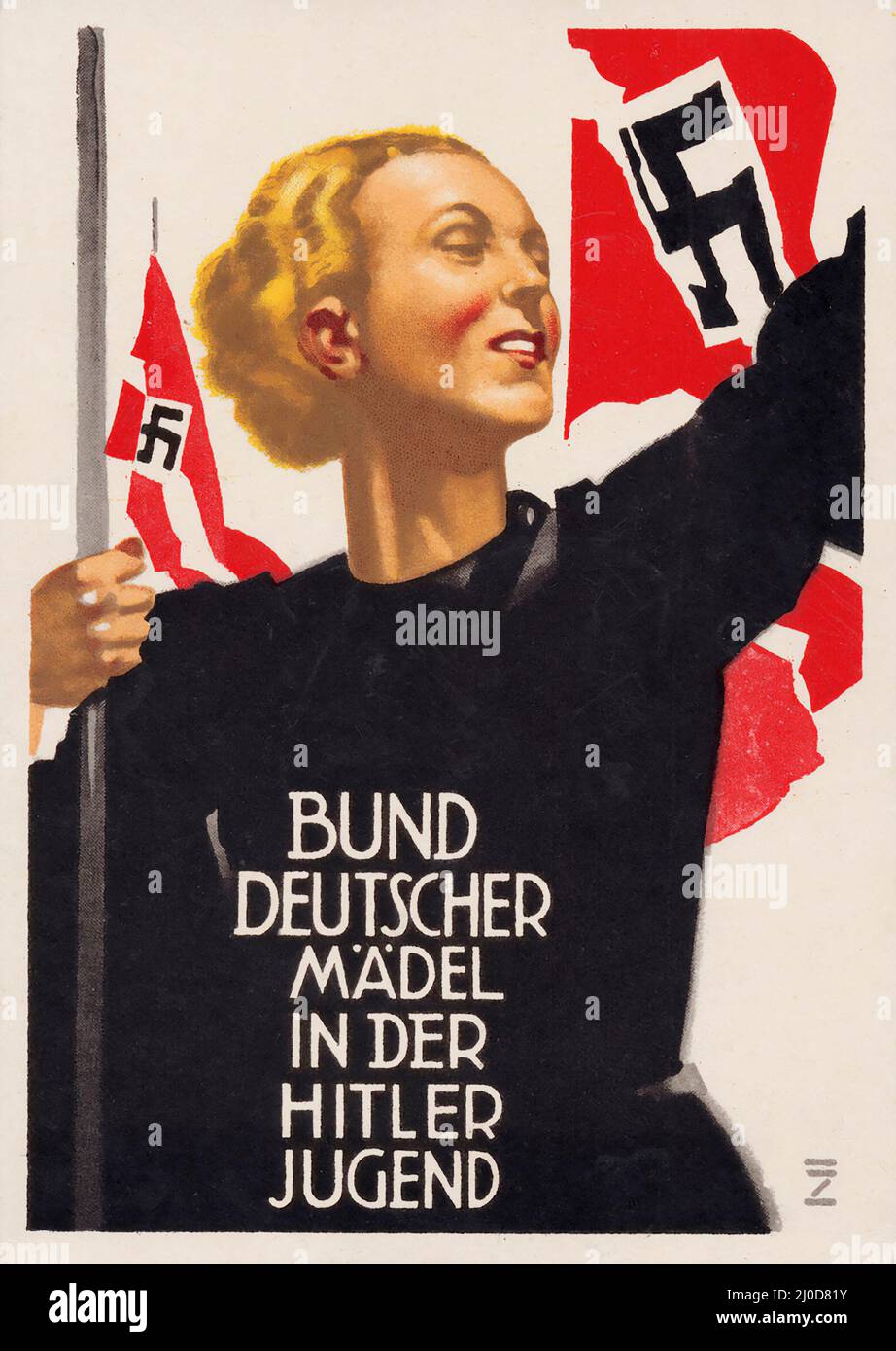 Nazi propaganda by Ludwig HOHLWEIN - Bund Deutscher Mädel in der Hitler Jugend BDM Mitgliederwerbung Hitler-Jugend 1933 Ansichtskarte Propaganda Stock Photo