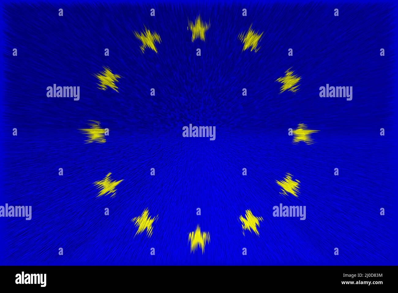 European Union. Flag of European Union. llustration of the flag of European Union. Horizontal design. Abstract design. Illustration. Map. Stock Photo